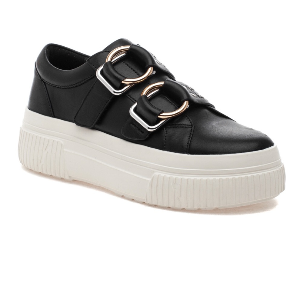 🩰 J/SLIDES platform sneaker leather Black- Size 6.5